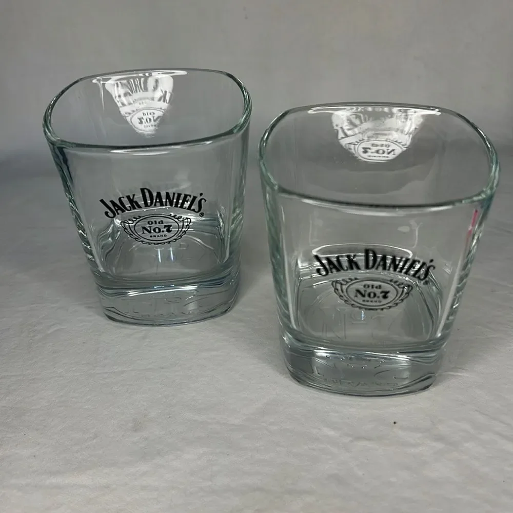 Jack Daniel’s Old # 7 Brand Rocks Glass Stamp Bottom 8 Oz 3 1/2 In Tall 3 In Top